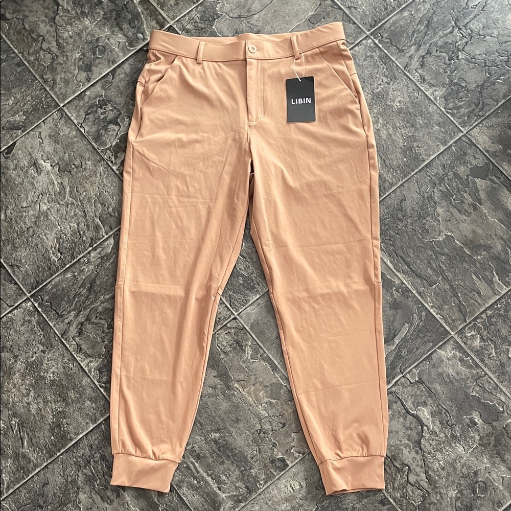 ⭐️NWT LIBIN Women’s Joggers Tan Beige Sporty Athleisure Coastal Cottage Preppy